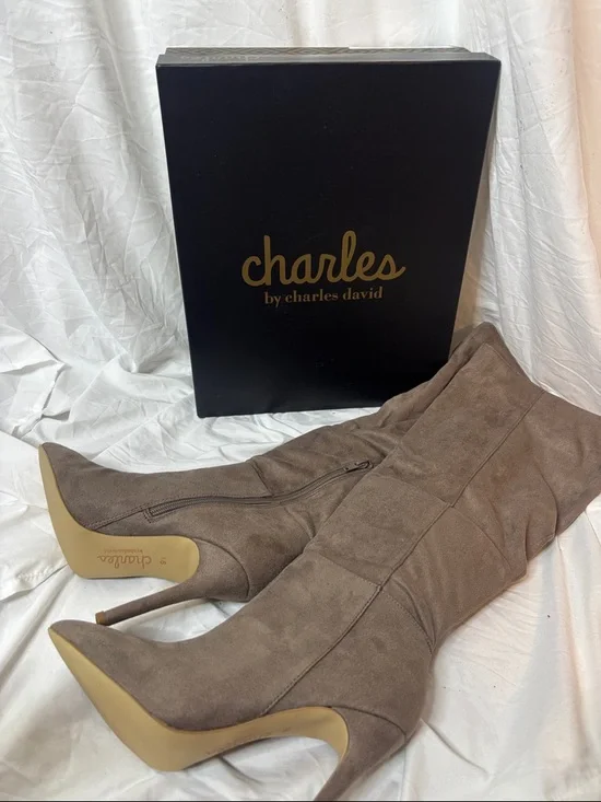 Charles by Charles David Taupe Microsuede Knee Boot (Daya) - Picture 11 of 11